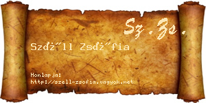Széll Zsófia névjegykártya