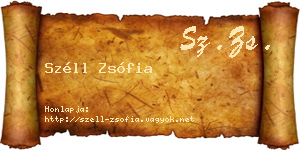 Széll Zsófia névjegykártya