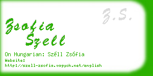 zsofia szell business card