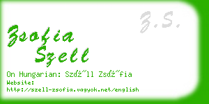 zsofia szell business card